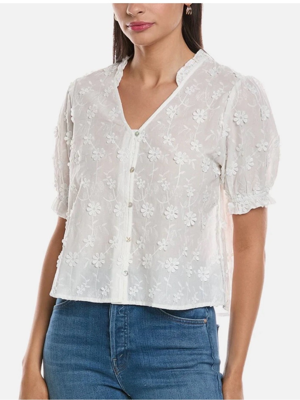 NWT Nanette Lepore super cute white top size large